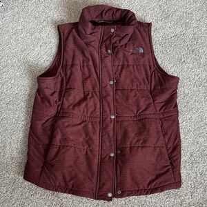 The North Face Maroon Quilted Puffer Vest